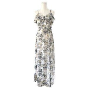 Japna Handmade Hawaiian Maxi Dress Size S Multicolor Sleeveless Tie Ruffle India